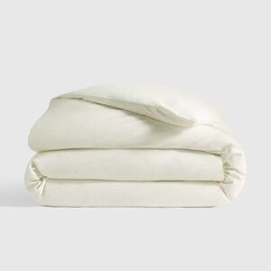 QUINCE Classic Organic Percale Duvet Cover King/Cal King Ivory 5367